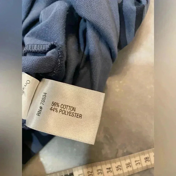 Orvis Crew Neck Short Sleeve Geometric Pattern Blue Tee Shirt Dress Size L - Picture 9 of 9